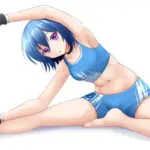 Anime girl stretching